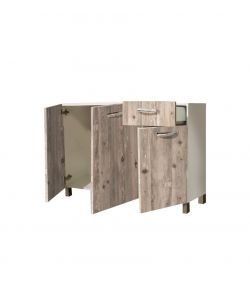 Mobile Sottolavello Node - 120 cm con 3 Ante e Maniglie Design
