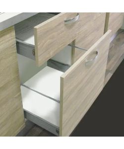 Cucina Eco 160cm - Cucina Moderna Bianco e Node con Cappa e Piano Cottura - Design Funzionale e Spazioso