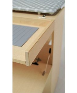 Foppapedretti Asse da Stiro Lostiro Naturale 149x55 cm con Ruote e Ripiani