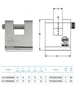 Lucchetto Corazzato Mm 90 Serrande PL211 Corbin
