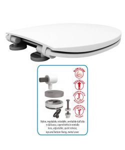 Saniplast Sedile WC Universale Bianco Termoindurente 37x45,6 cm Rallentato