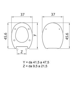 Saniplast Sedile WC Universale Bianco Termoindurente 37x45,6 cm Rallentato
