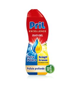 Pril Detersivo Lavastoviglie Gel Limone 540ml - Azione Sciogligrasso