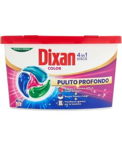 Dixan Detersivo Lavatrice Discs Color 21pz - Tablet Bianco, Lavaggi 21