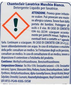 Chanteclair Detersivo Lavatrice Sgrassatore Muschio Bianco 1575 ml