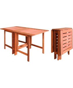 Tavolo Pieghevole in Legno Massello Meranti 130x60xH72 cm Giardino