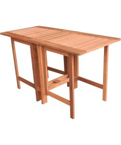 Tavolo Pieghevole in Legno Massello Meranti 130x60xH72 cm Giardino