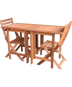 Tavolo Pieghevole in Legno Massello Meranti 130x60xH72 cm Giardino