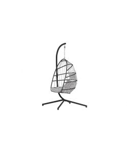 Dondolo Ovetto Antracite con Cuscino Grigio Chiaro 132x132 cm
