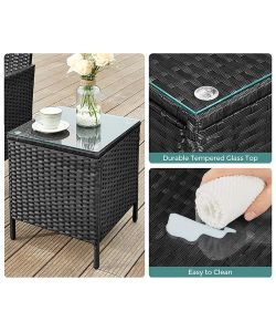 Salotto da Giardino Rattan Radical - Antracite - 2 Poltrone e Tavolo