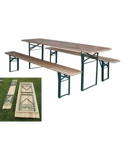 GDLC Set Birreria - Struttura in Acciaio e Legno Levigato - 200x80 cm