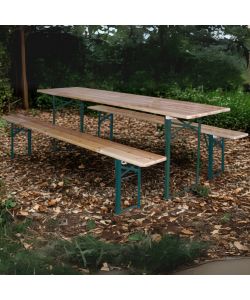 GDLC Set Birreria - Struttura in Acciaio e Legno Levigato - 200x80 cm