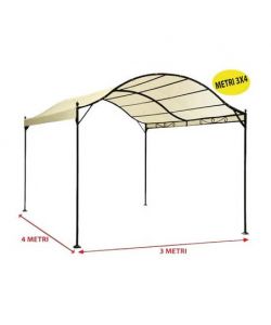 Gazebo Pergola Maxi in Acciaio e Poliestere - 3x4m