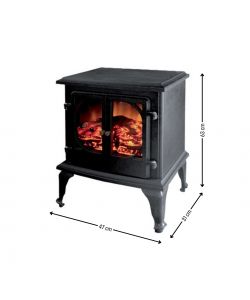 Niklas Stufa Elettrica Antracite Ambiente Vulcano 2000W - 47x31x63cm
