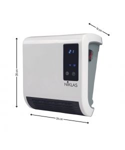 Niklas Termoventilatore da Bagno Bianco 2000W - Termostato Digitale
