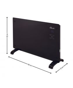 Niklas Termoconvettore Pannello Vetro Temperato Nero - 2000W