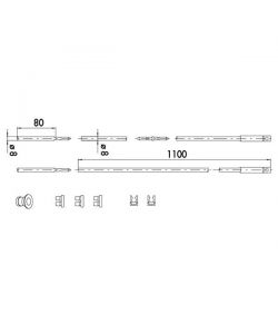 Aste Serrature Triplice 06441-10-0 Cisa