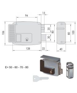 Elettroserratura SX per cancelli e porte in ferro 11761-60-2 Cisa