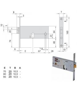 Elettroserratura Infilare Fasce per Alluminio 14511-80-0 Cisa