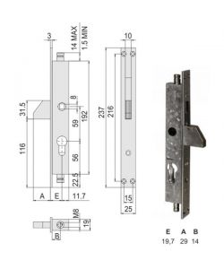 Serratura Infilare Montanti All 46305-19-0 Cisa