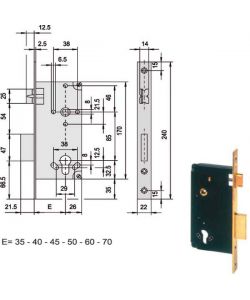 Serratura da Infilare per Legno 5C611-50-0 Cisa