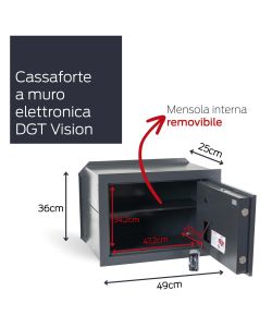 Cisa Cassaforte Elettronica a Muro DGT Vision - 49x25x36cm
