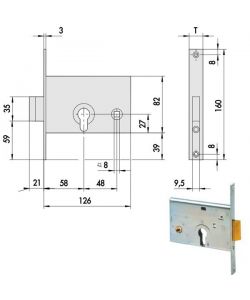 Serratura Infilare Fasce All 44145-60-0 Cisa