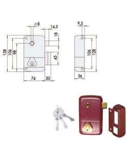 Serratura Applicare per Legno Sx 50211-45-2 Cisa