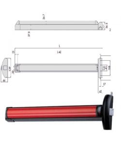 Maniglione Fast Touch 84 cm Lat+Vert 59811-11-0 Cisa