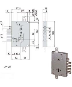 Serratura Sicurezza Triplice 56515-38-B Cisa