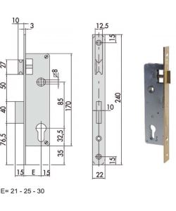 Serratura Infilare per Legno 5C011-30-0 Cisa