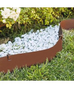 Verdemax Bordura Ornamentale Grigia con 5 Picchetti - 5m x h12,5cm