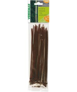 VERDEMAX Fascetta universale dentellata marrone 190 mm 50pz in plastica