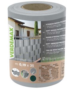 VERDEMAX Striscia Occultazione Soft 0,19x35 m PVC Grigio con Anti UV