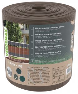 Verdemax Striscia Occultazione Rigata 0,19x26 m Marrone - Privacy e Frangivento