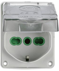 Fanton Presa da Incasso IP44 Bianco 53x65 mm Bipasso Italo-Tedesco