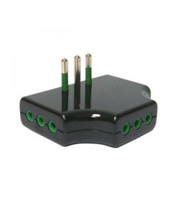 Adattatore Triplo Piatto 10A+T Nero      82251 Fme