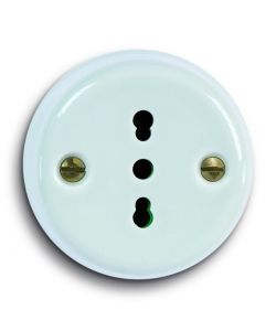 Presa da parete in ceramica P17/11 Bianco