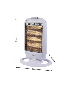Bimar Stufa Radiante Alogena Elettrica Bianca 1200W - 36x26x47 cm