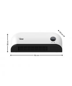 Bimar Termoventilatore PTC a Parete 1000-2000W - Telecomando e Timer