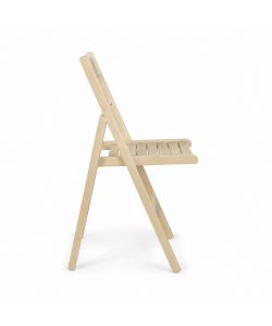 Sedia Pieghevole in Legno di Faggio Colore Naturale 79 cm