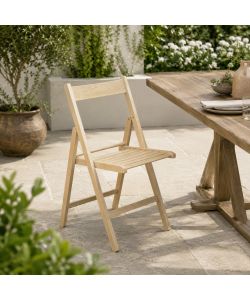 Sedia Pieghevole in Legno di Faggio Colore Naturale 79 cm