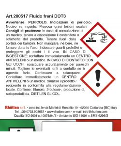 Rhütten Liquido Freni DOT 3 250ml - Fluido per Sistemi Idraulici