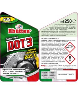 Rhütten Liquido Freni DOT 3 250ml - Fluido per Sistemi Idraulici