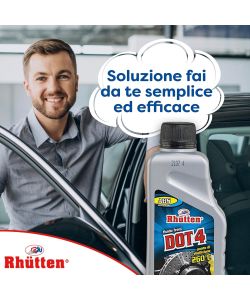 Rhütten Liquido Freni DOT 4 250ml - Fluido per Impianti Idraulici