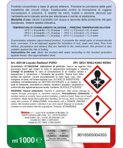 Rhütten Liquido Radiatori Antigelo Blu 1L - Permanenti Glicole Etilenico