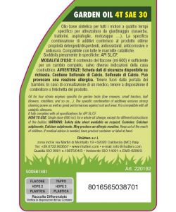 Olio Garden Rhutten 4T Sae 30 600 ml
