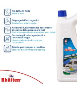 Rhütten Liquido WC Camper Akqua Blu 2L - Disgregante Acque Nere