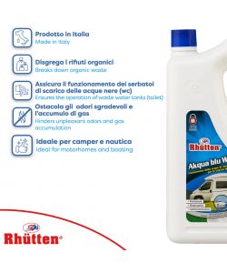 Rhütten Liquido WC Camper Akqua Blu 2L - Disgregante Acque Nere
