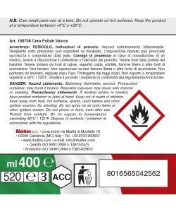 Rhütten Cera Polish Veloce per Carrozzeria Auto 400ml Effetto Specchio